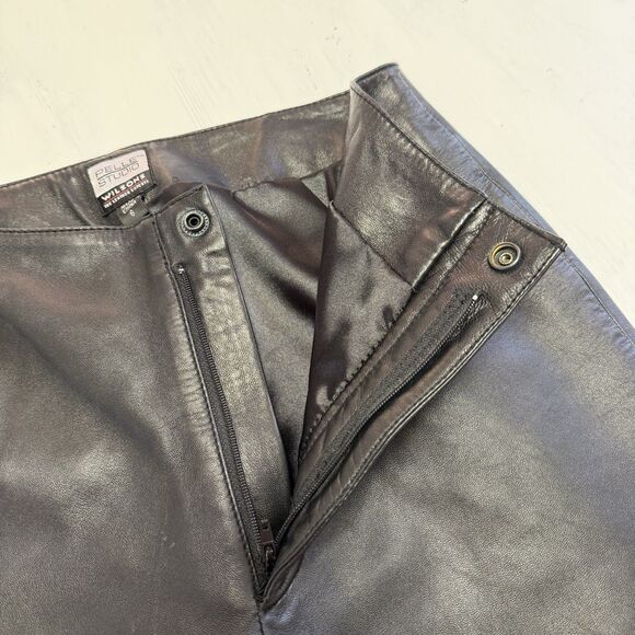 Pelle Studio Wilsons 100% Buttery Soft Leather Black Pants Women 6 - Picture 7 of 16